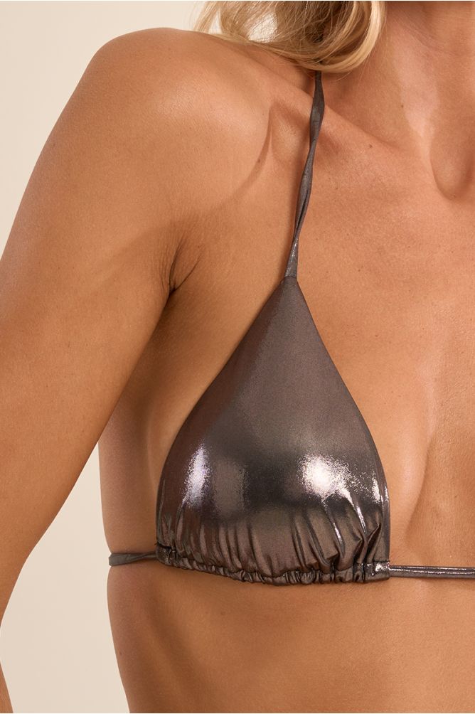 Haut de maillot de bain, effet métallisé