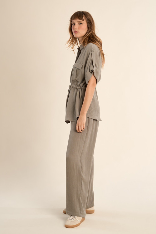 Pantalon taille haute, évasé