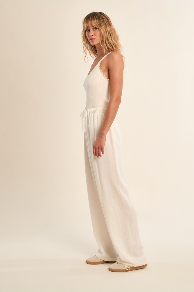 Pantalon fluide, taille haute