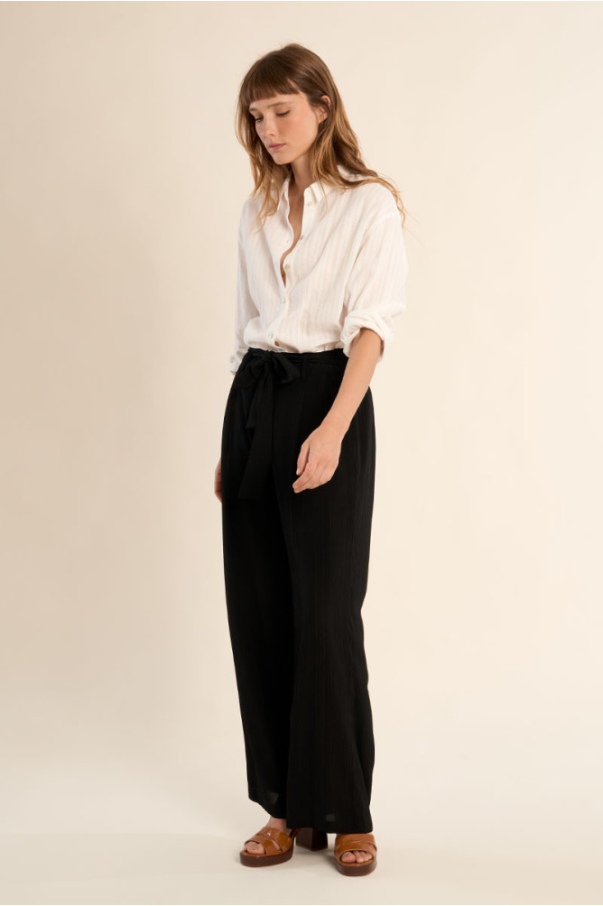 Pantalon taille haute, nouable