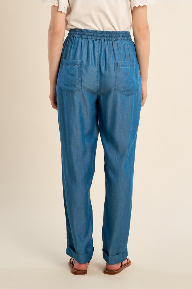 Pantalon en lyocell, coupe carotte