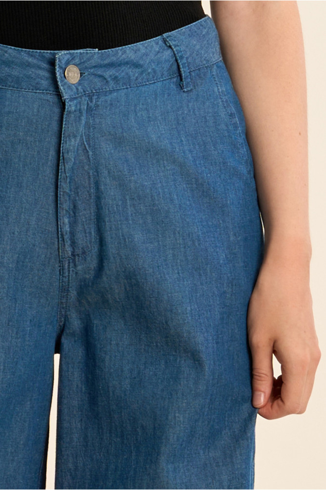 Pantalon en cotonl, coupe large