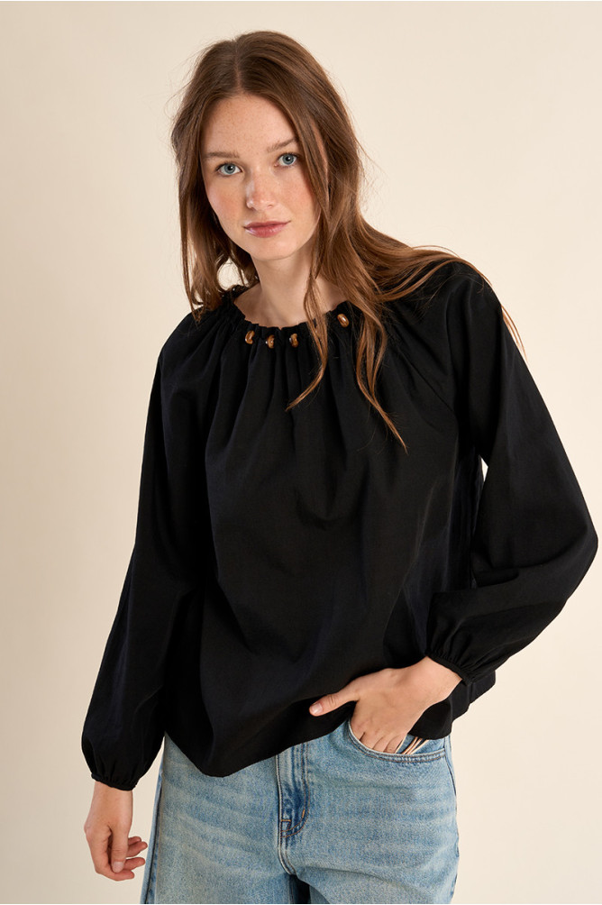Beaded round neck blouse