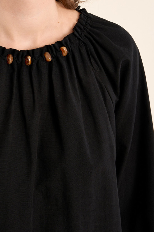 Beaded round neck blouse
