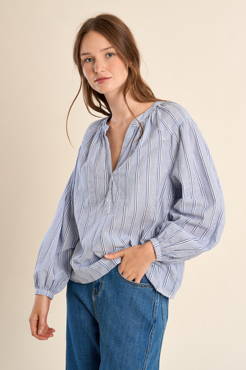 Cotton blouse, striped
