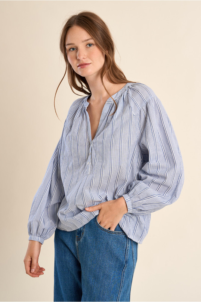 Cotton blouse, striped