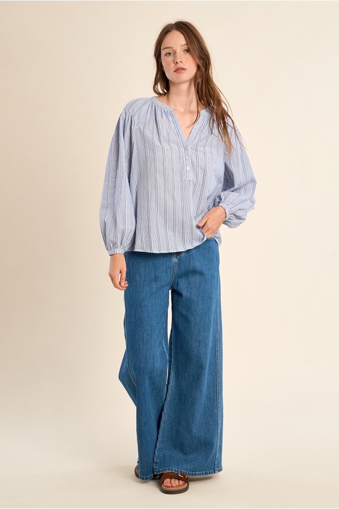 Cotton blouse, striped