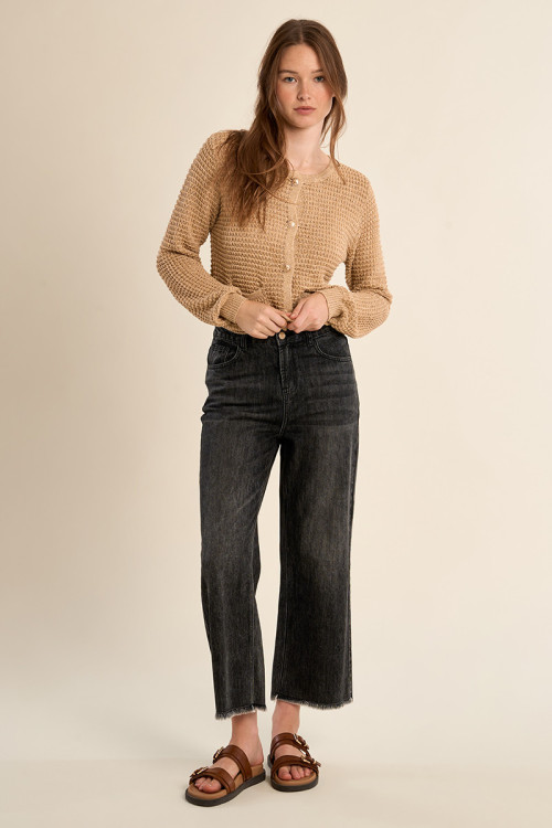 Cardigan en maille, col rond
