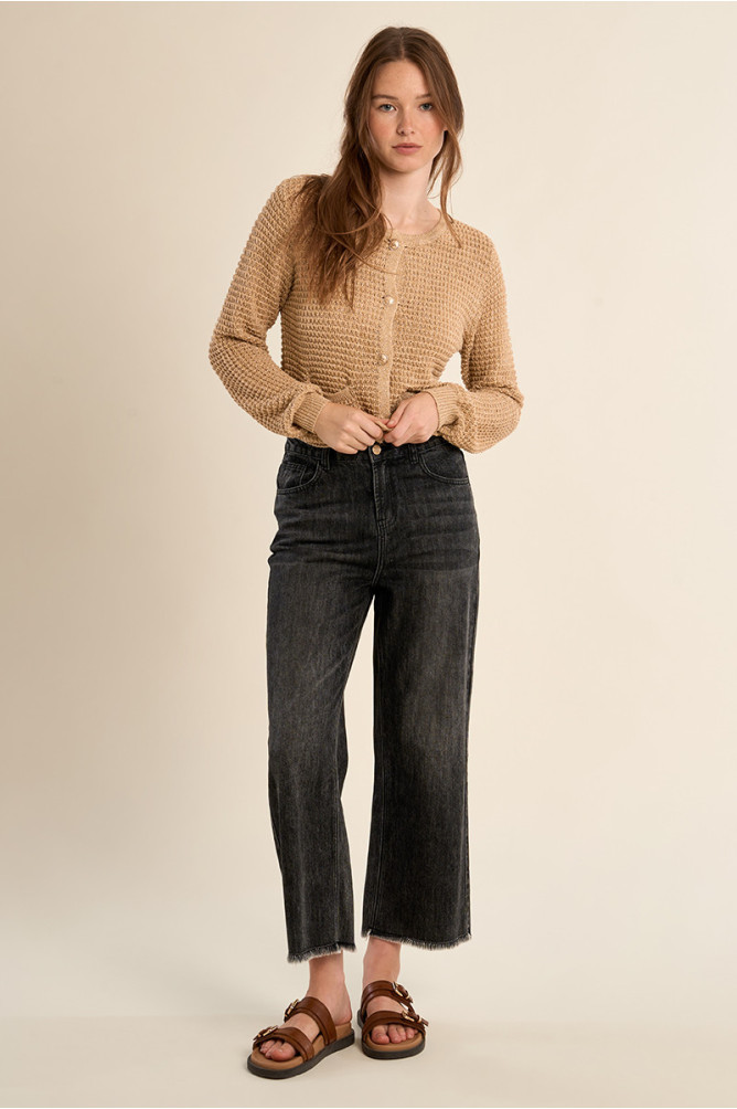 Cardigan en maille, col rond