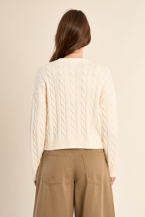 Braided knit cardigan