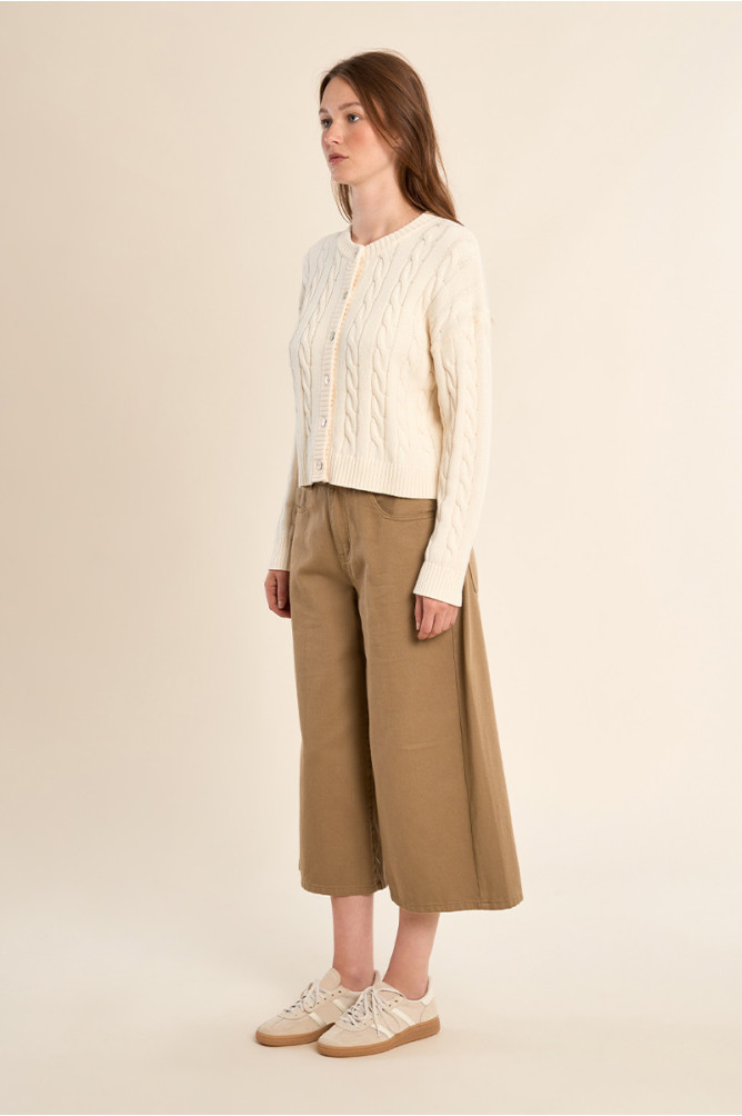 Braided knit cardigan