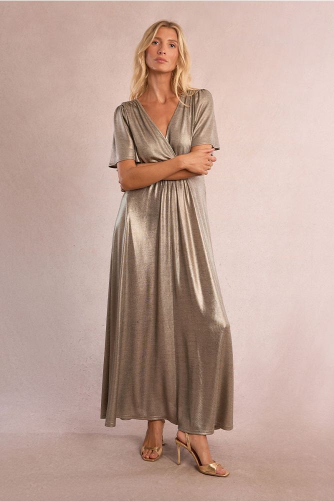 Robe longue irisée