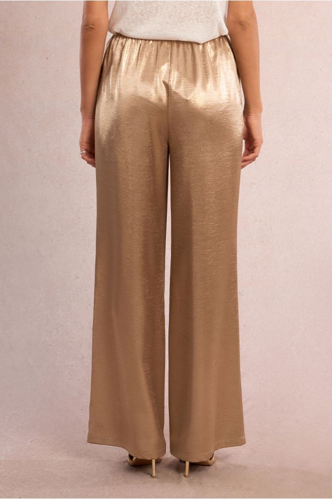 High-waisted trousers, satin