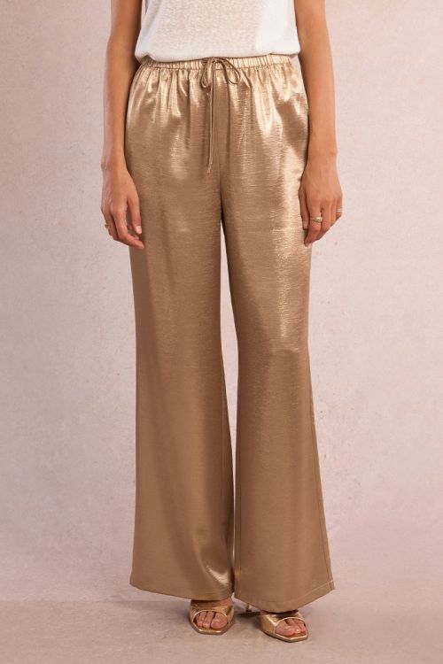High-waisted trousers, satin