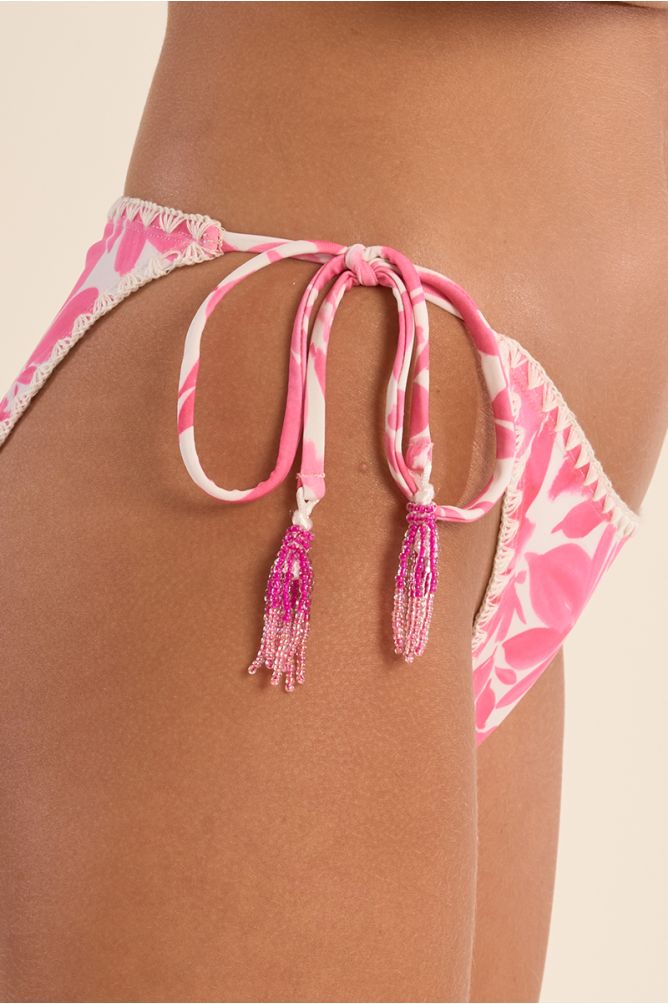 Braguita de bikini con lazos ajustables y estampado.