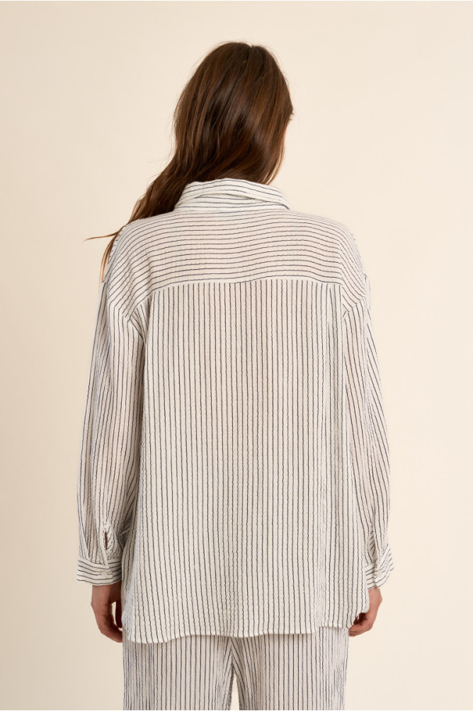 Chemise en coton oversize, rayée