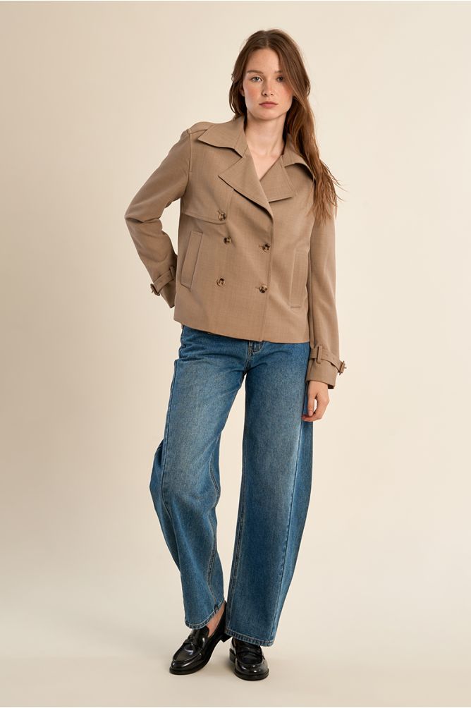 Short trench coat jacket