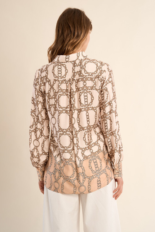 Printed shirt, satin effect
