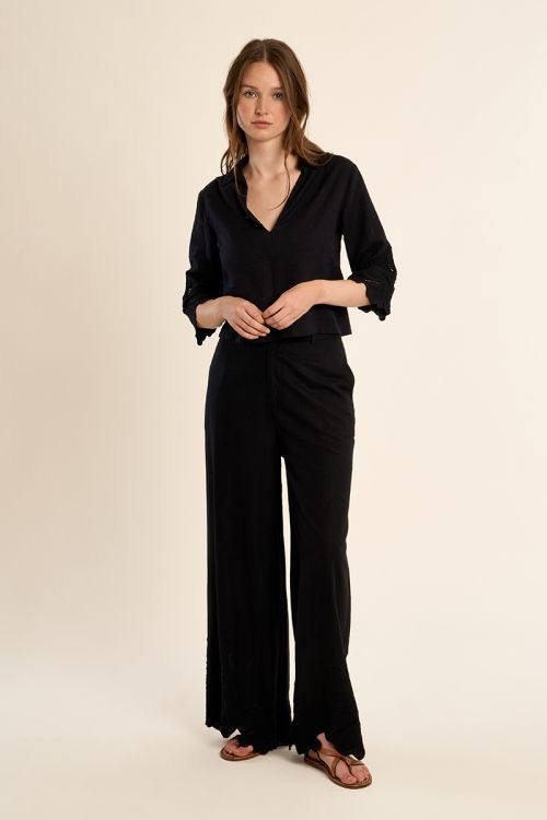 Chemisier crop, en coton