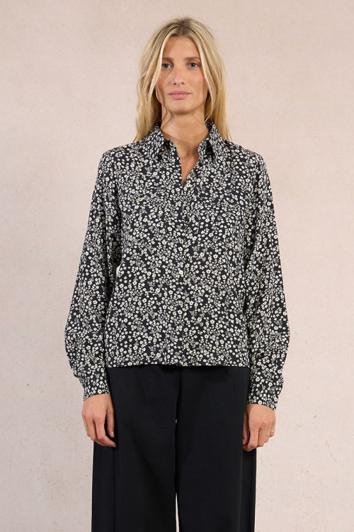 Chemise imprimée, poches à rabats
