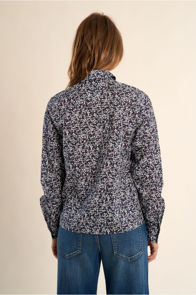Chemise imprimée en coton, poches à rabats