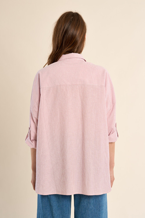 Chemise en coton, rayée