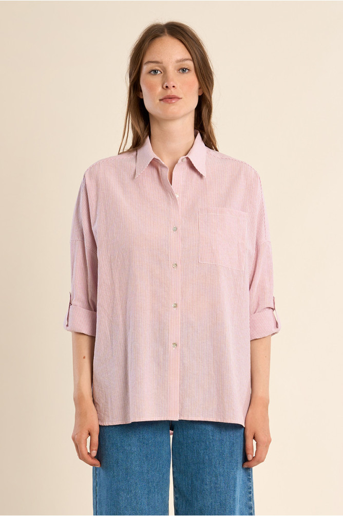 Chemise en coton, rayée