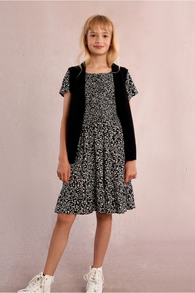 Robe à smocks fleuris