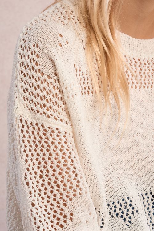 Knitted sweater, flower pattern