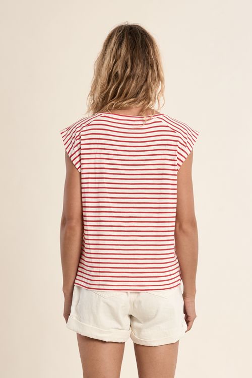 Cotton sailor t-shirt with gold buttons