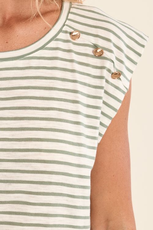 Cotton sailor t-shirt with gold buttons