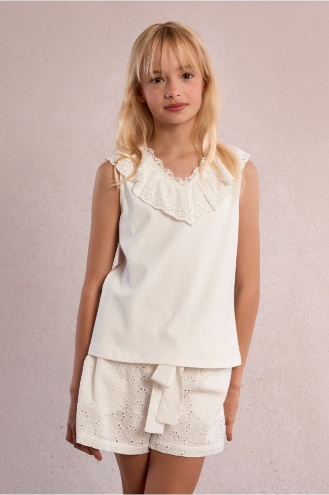 Lace collar top