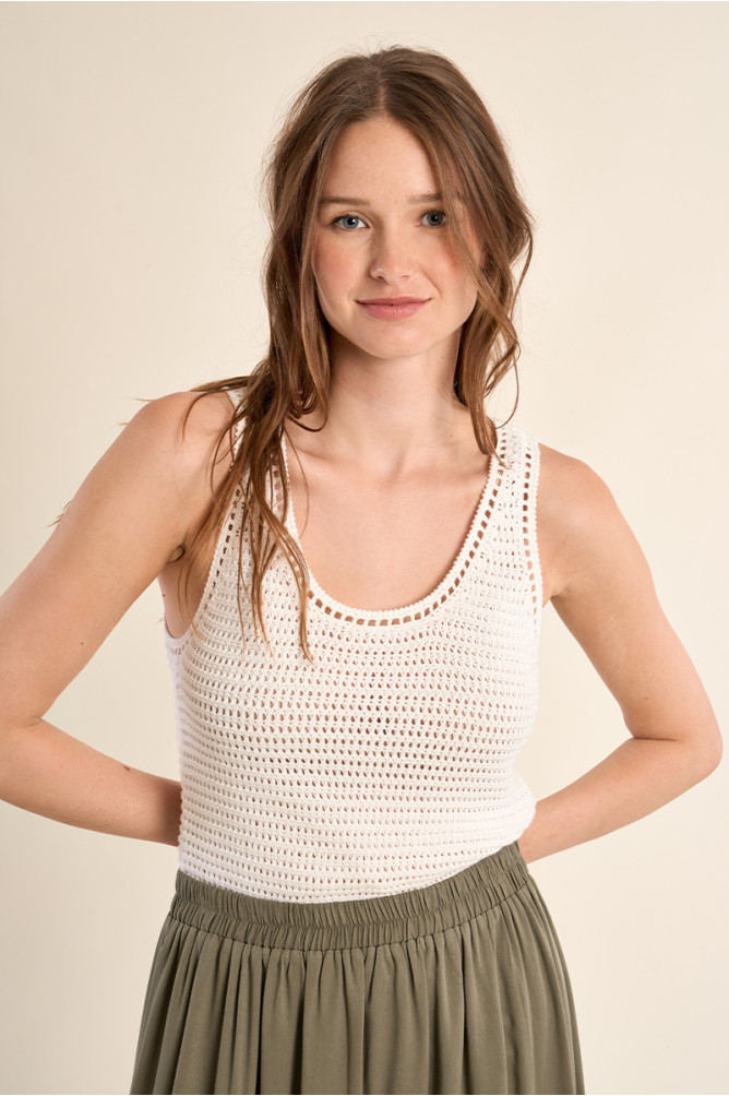 Débardeur en maille crochet