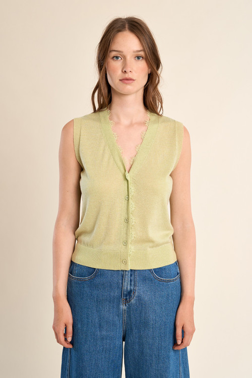 Gilet sans manches, col V