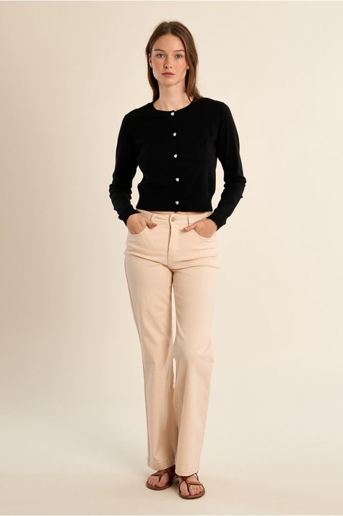 Buttoned cardigan, heart details