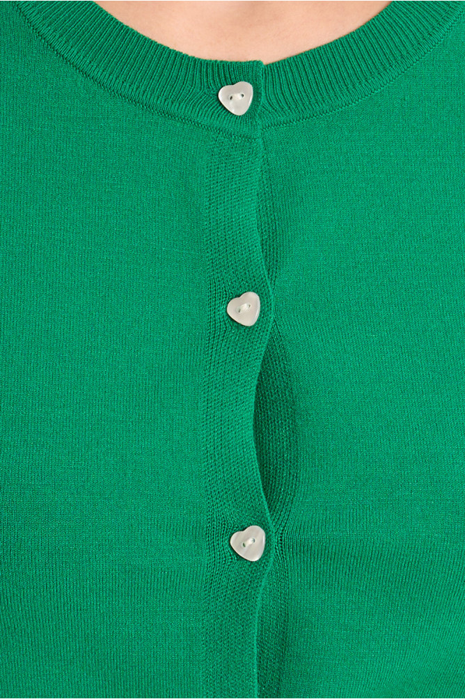 Gilet boutonné, détails cœurs