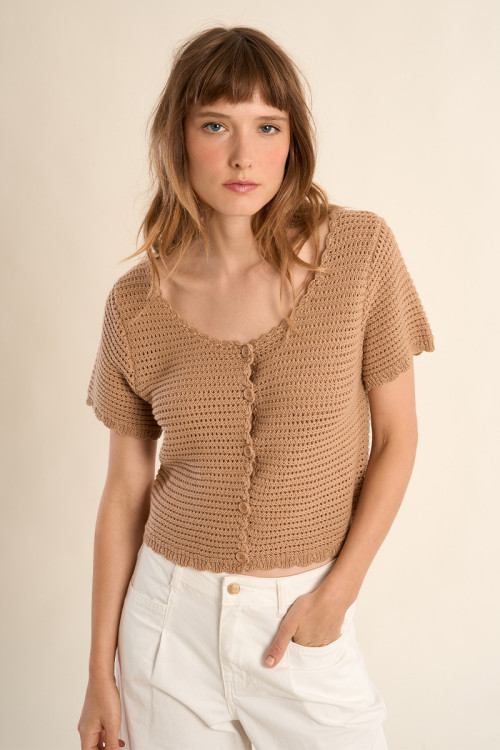 Gilet en maille crochet