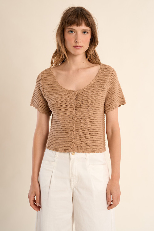 Crochet knit cardigan