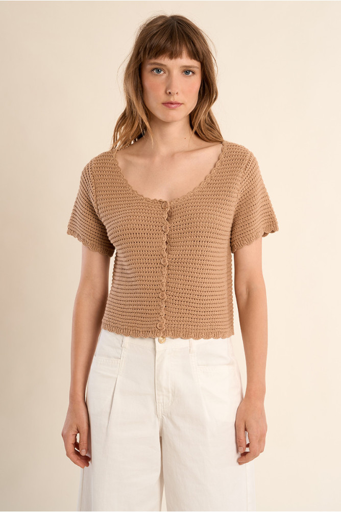 Crochet knit cardigan