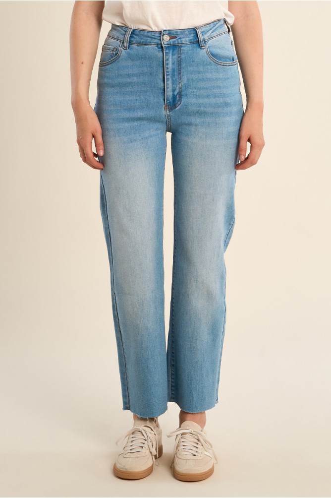 Straight-leg denim, high waist