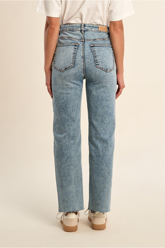 Denim droit, taille haute
