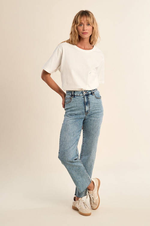 Pantalón de mujer vaquero, ¨Mom¨ fit.