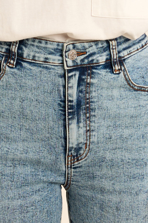 Denim droit, taille haute