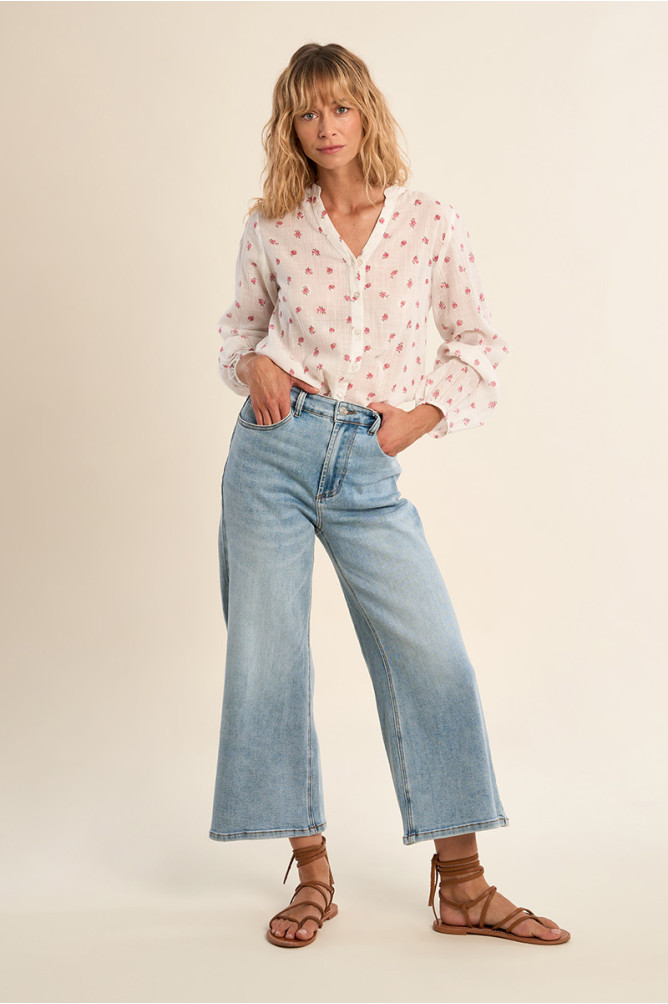Denim large, coupe crop