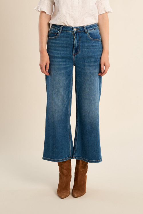 Denim large, coupe crop