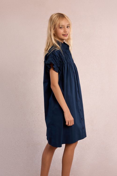 Smocked shirt dress
