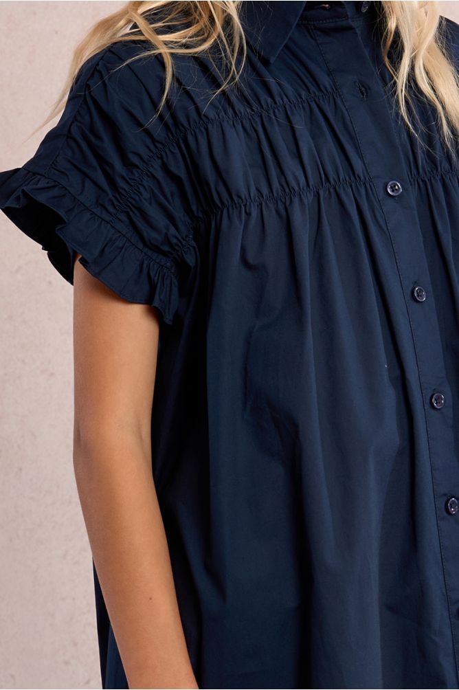Robe chemise à smocks