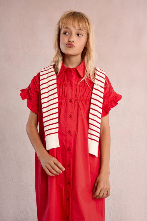 Smocked shirt dress