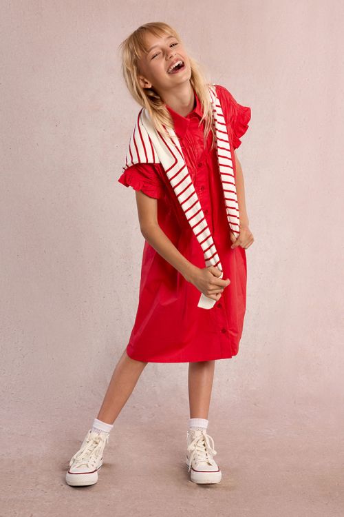 Smocked shirt dress