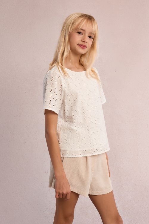 Top en broderie anglaise